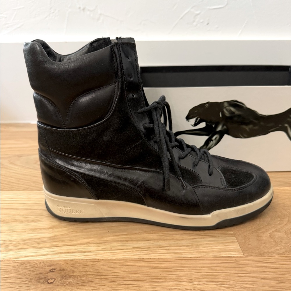 NEW in Box! ALEXANDER McQUEEN x Puma Feist Black Zip Up High Tops Men’s 7.5 $375
